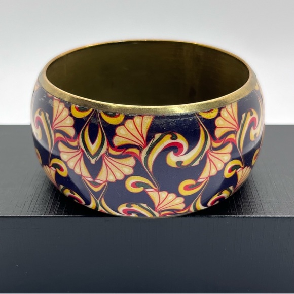 VTG India Bollywood Geometric Swirl oho Bohemian Bangle Bracelet Brass - Picture 1 of 14